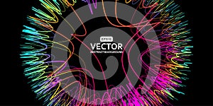 Colored abstract lines vector background illustration, artificial intelligence and big data, information concept template